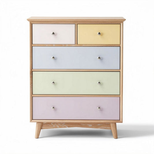 Commode en bois avec tiroirs multicolores dimensions 80 x 50 x 120cm
