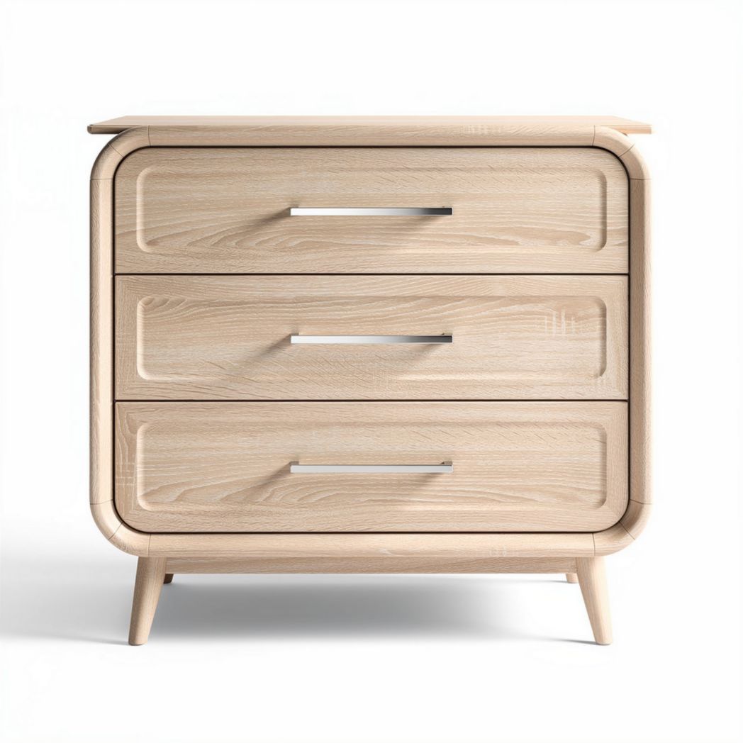 Commode en bois clair avec trois tiroirs dimensions 60 x 45 x 40cm